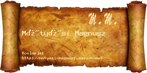 Mátyási Magnusz névjegykártya